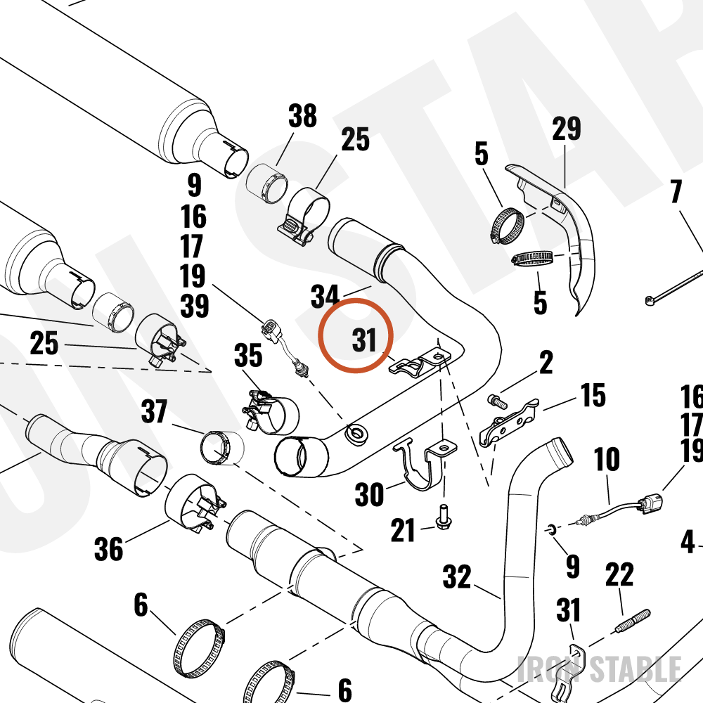 Harley-Davidson Strap/Clamp, Exhaust Mt, Female