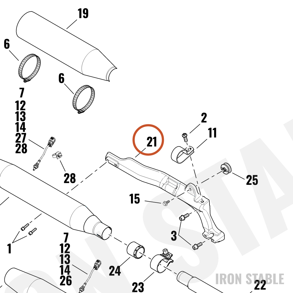 Harley-Davidson Bracket, Exhaust Mt, Mid Sweep Staggere