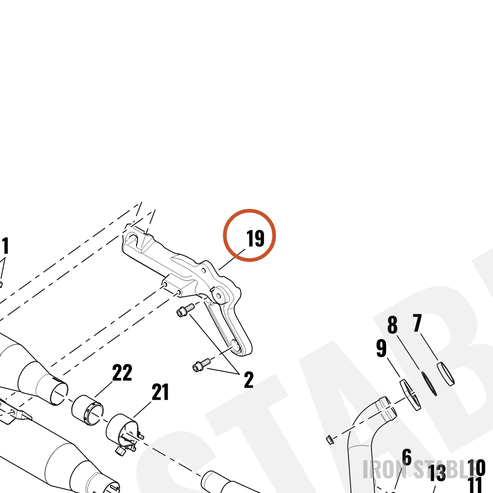 Harley-Davidson Bracket, Exhaust Mt, Wide