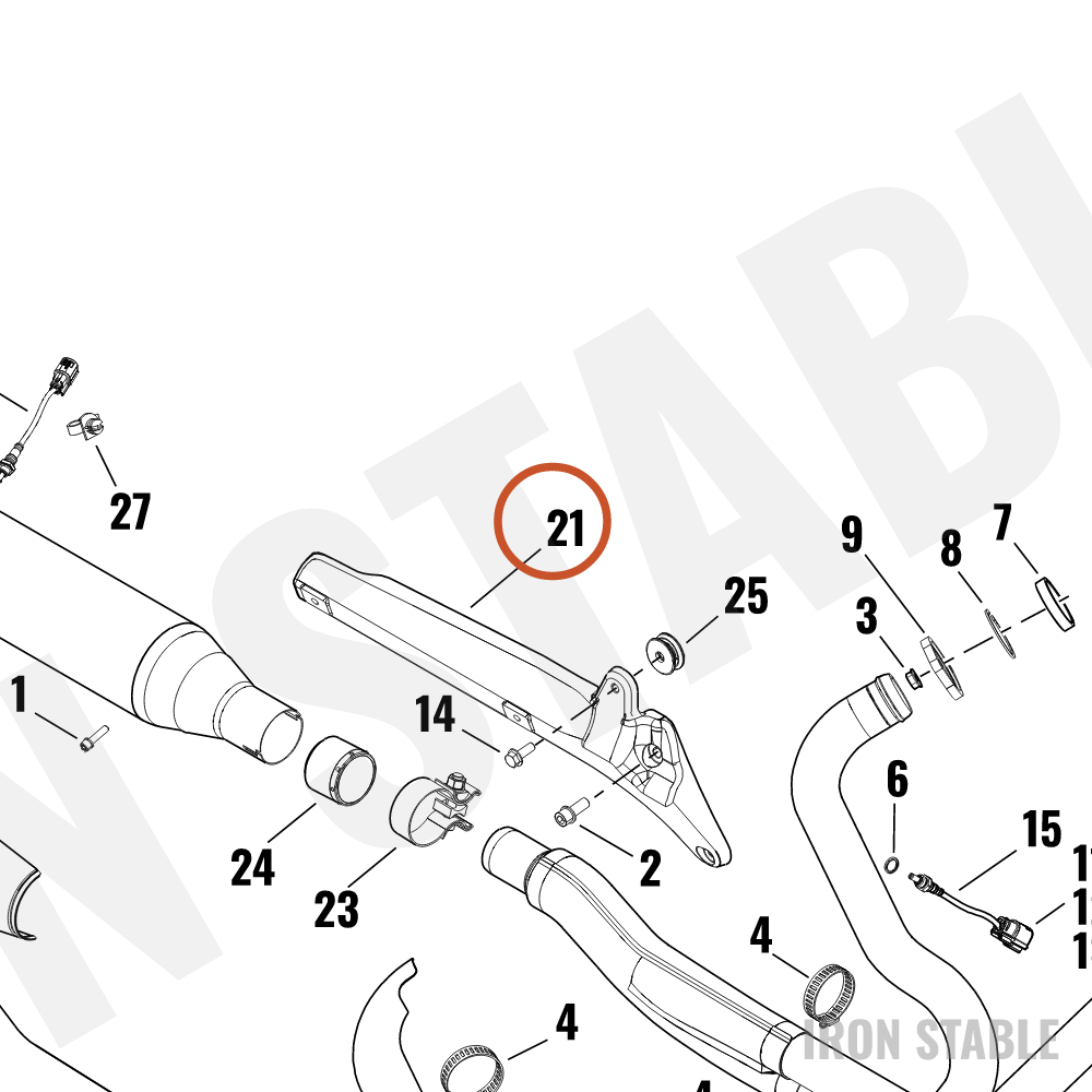 Harley-Davidson Bracket, Exhaust Mt, Fwd Sweep