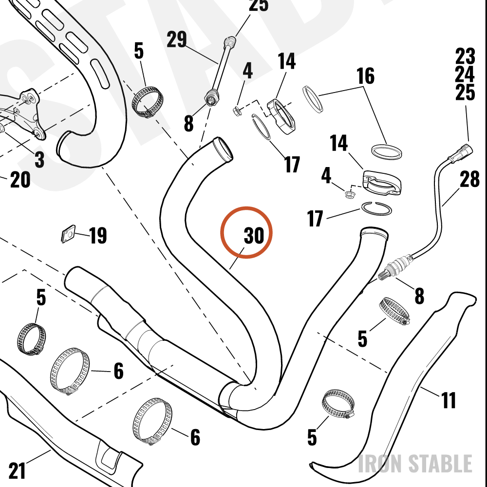 Harley-Davidson Header, Assembly, Cat, Dom/Japan