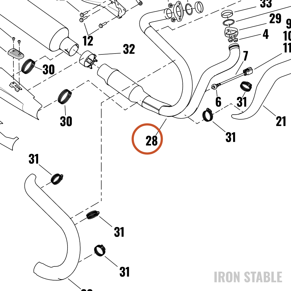 Harley-Davidson Header, Exhaust Pipe Assembly