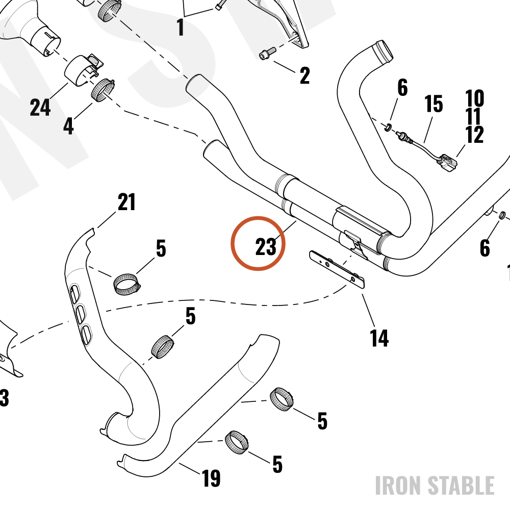 Harley-Davidson Header, Exhaust, Dom
