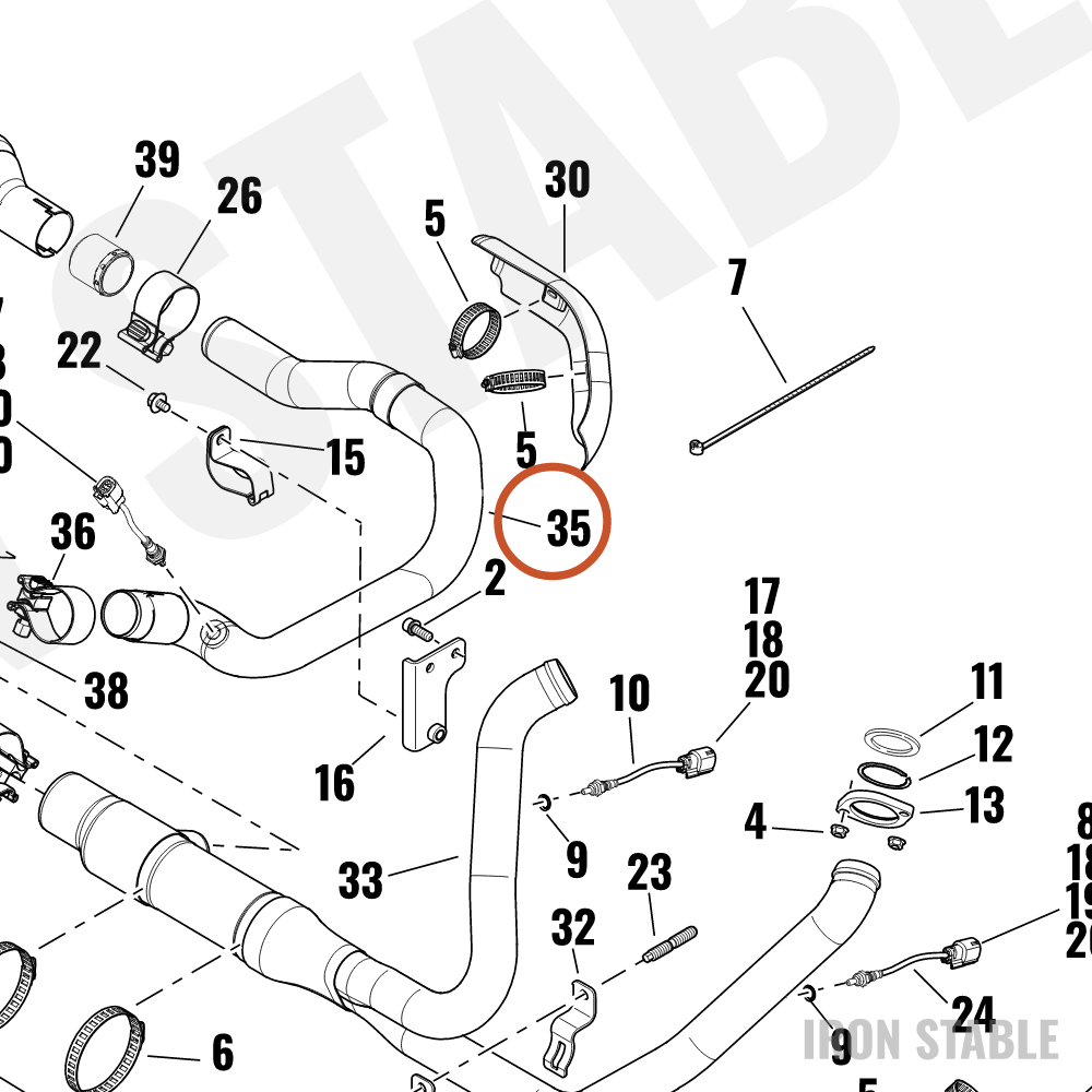 Harley-Davidson Pipe, Hdr, Exhaust, Crossover, Assembly, Ex