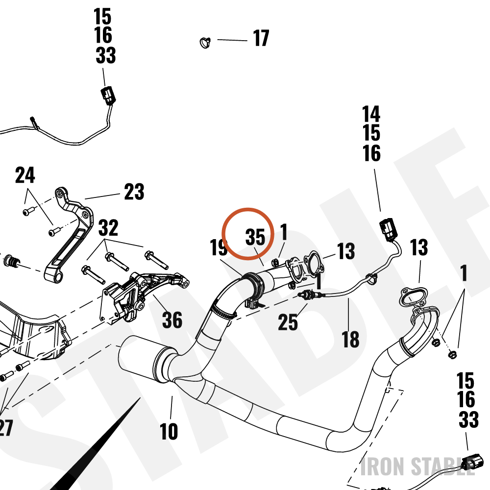 Harley-Davidson Header, Port Extension, Rr