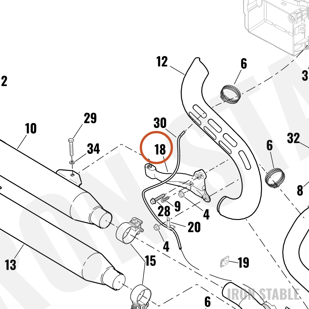 Harley-Davidson Bracket, Exhaust Mt, Blk