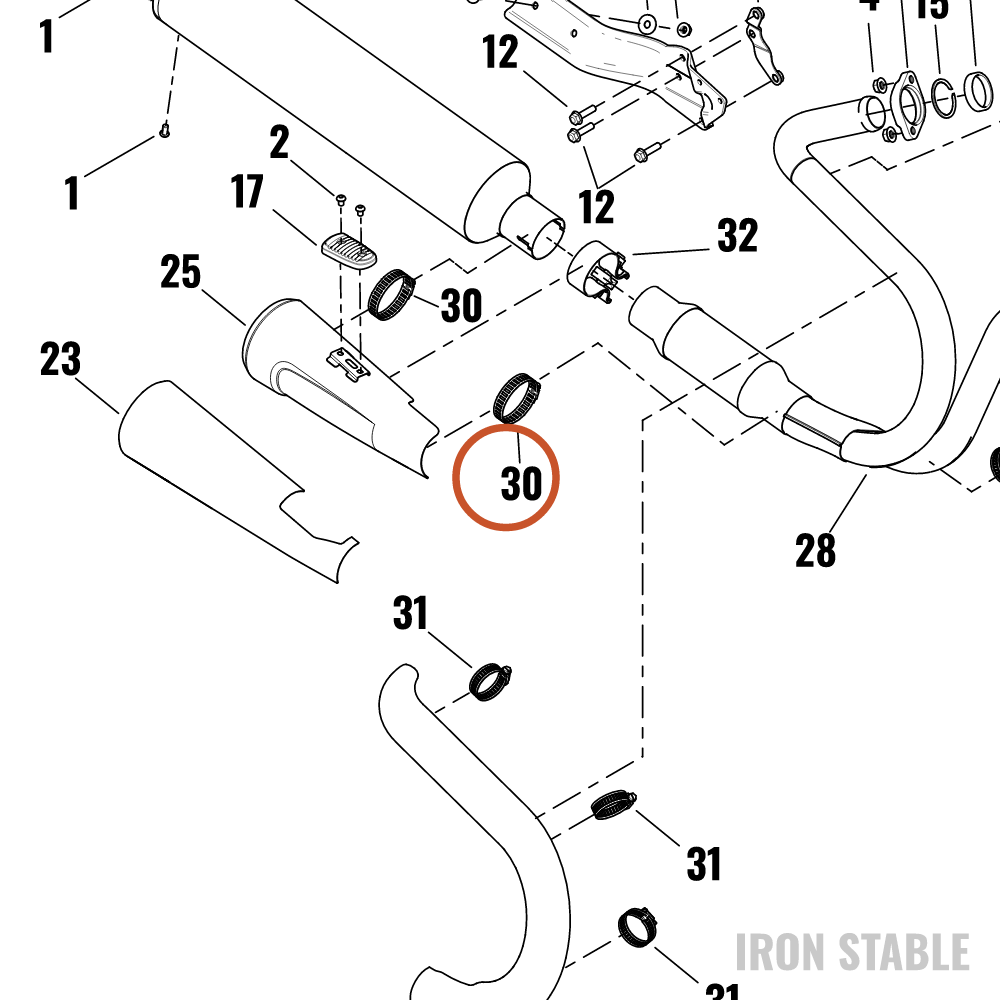 Harley-Davidson Clamp, Worm Drv, Catalyst
