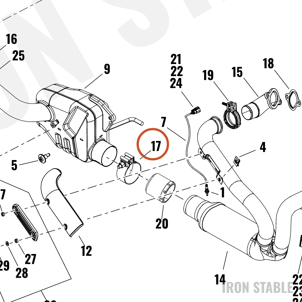 Harley-Davidson Clamp, Exhaust, X