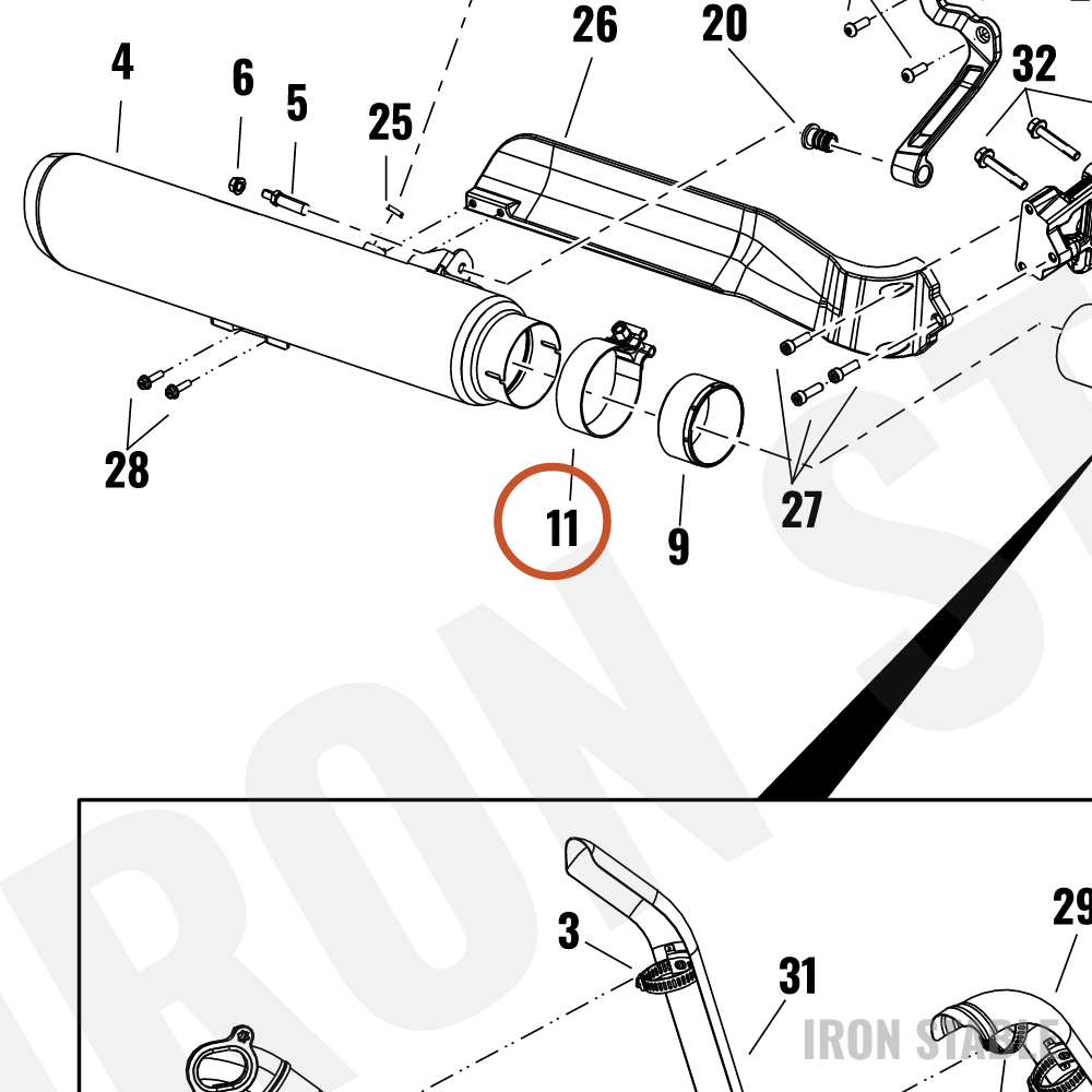 Harley-Davidson Clamp, Exhaust, Muffler, 3.5