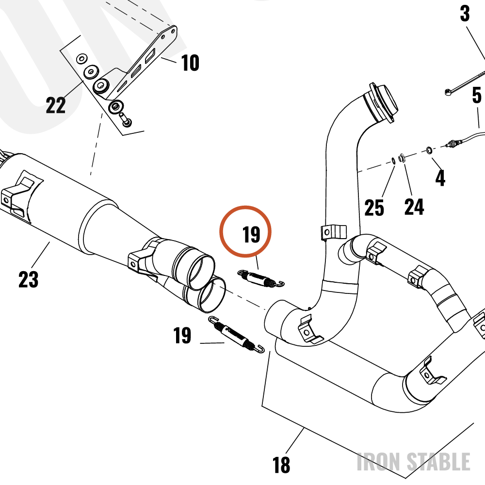 Harley-Davidson Clamp, Exhaust, Spring, Lg