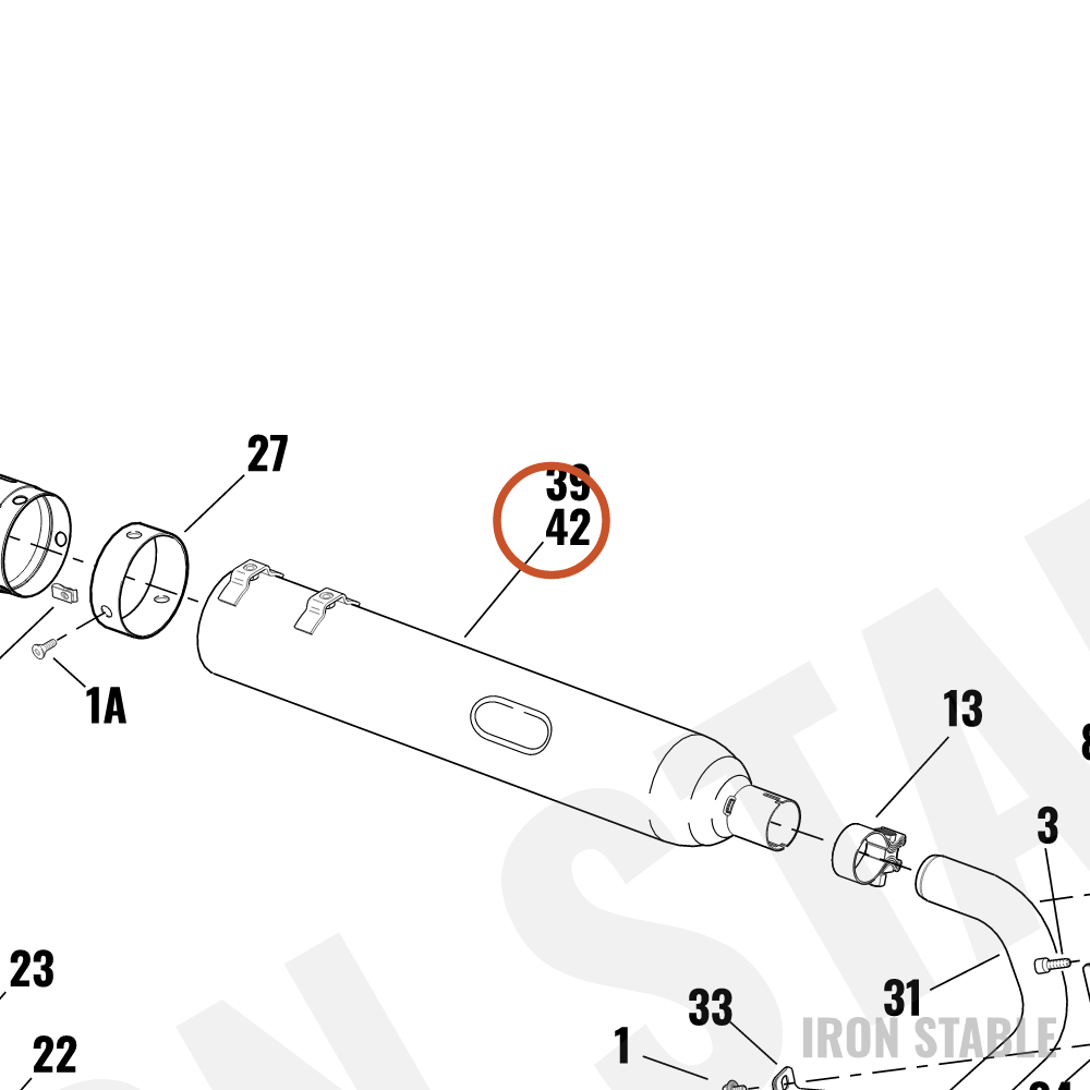 Harley-Davidson Muffler Assembly, Lh/Chrome/Hdi