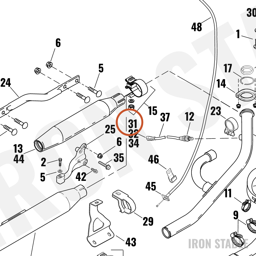 Harley-Davidson Mounting Bracket, Front Exhaust