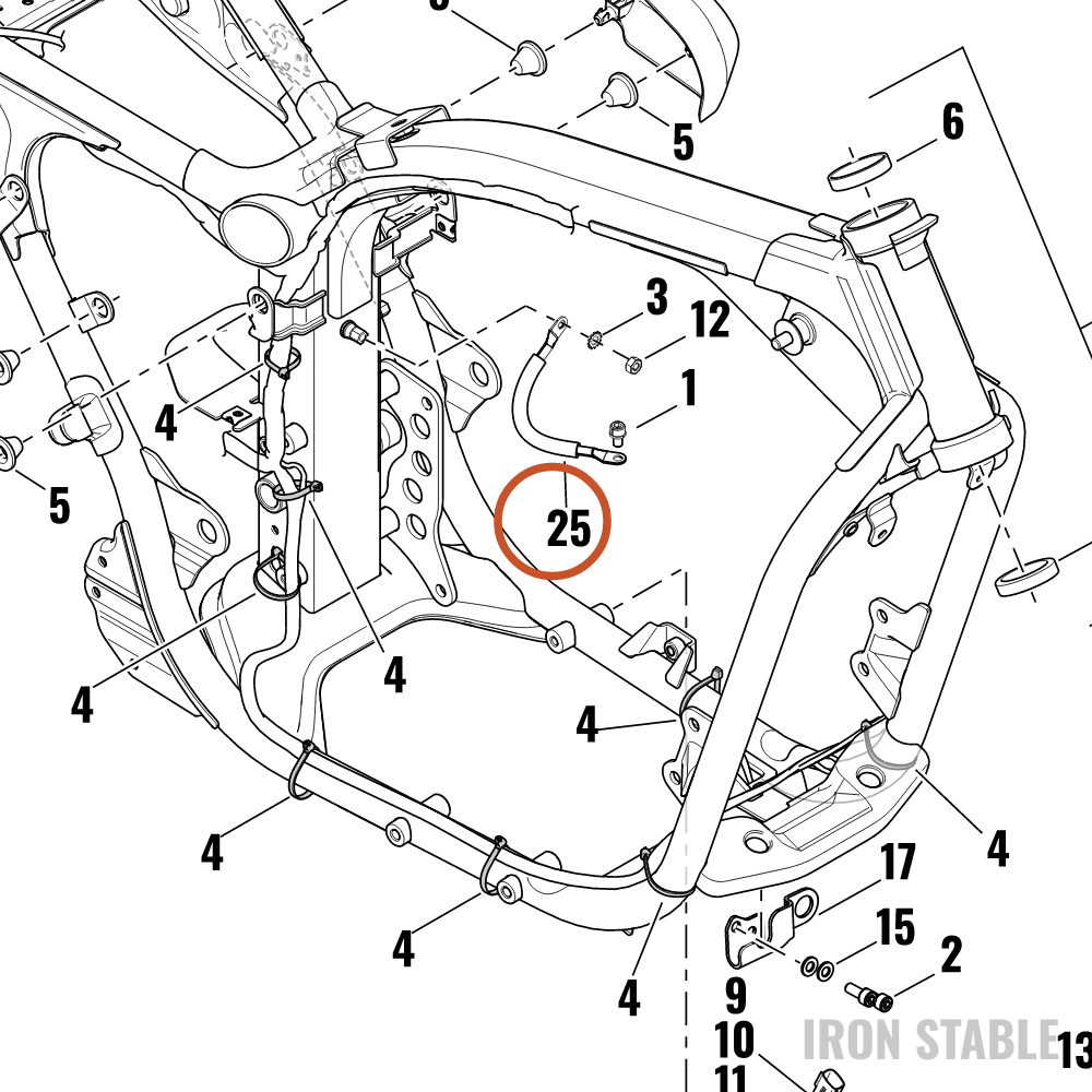 Harley-Davidson Cable Assembly, Engine Ground Strap