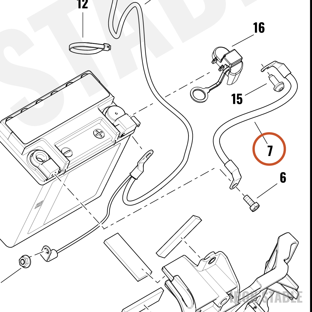 Harley-Davidson Cable, Neg Bat, To Ground