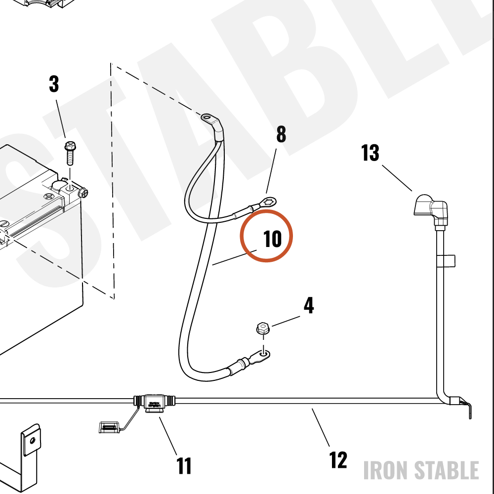 Harley-Davidson Cable, Neg Bat, Powertrain