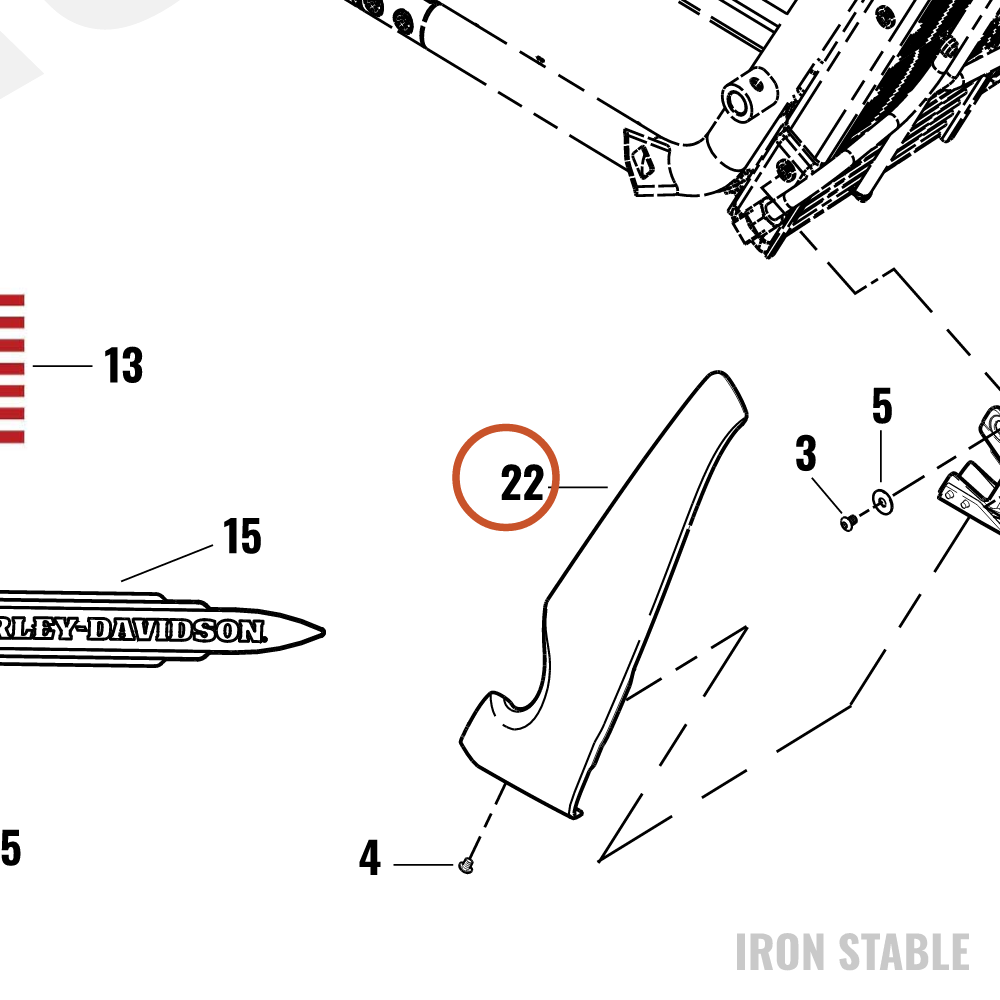 Harley-Davidson Trim, Lh/Radiator, Prime