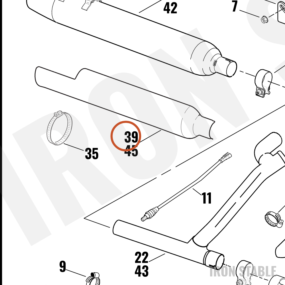 Harley-Davidson Heatshield, Exhaust, Rh, Chrom