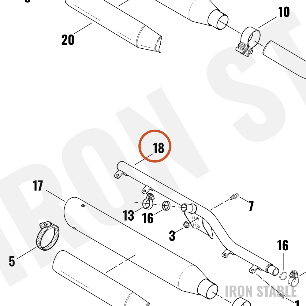 Harley-Davidson Strap/Clamp, Exhaust Mt, X