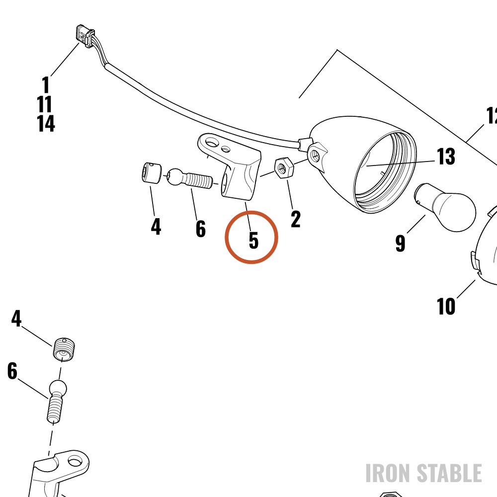 Harley-Davidson Mounting Bracket, Lh/T-Sgnl, Chrome