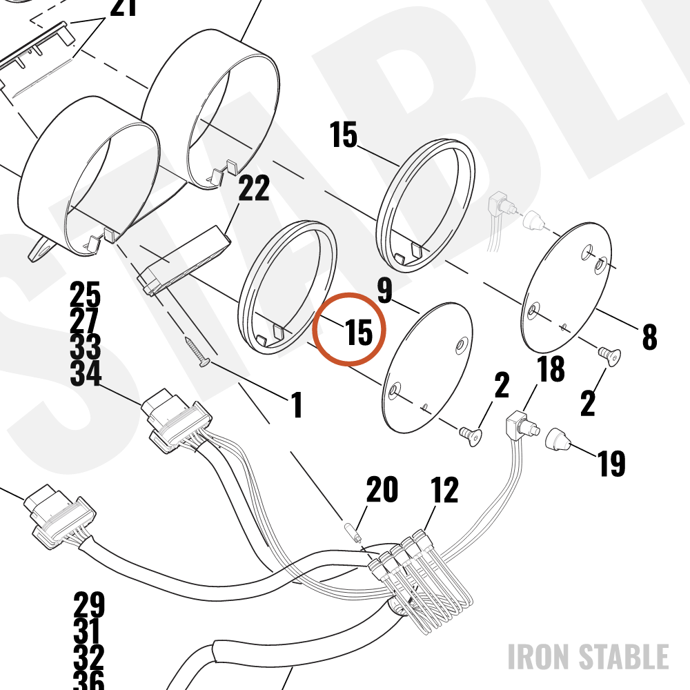 Harley-Davidson Cushion, Rr, Speedo/Tach