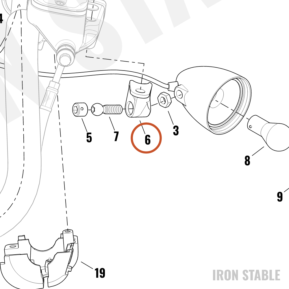 Harley-Davidson Mounting Bracket, Lh, T-Sgnl, Chrome