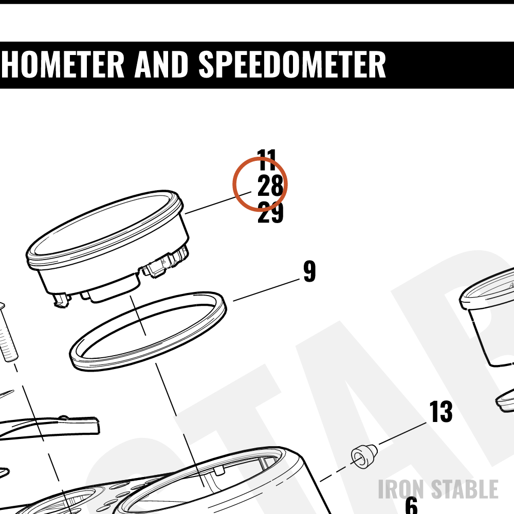 Harley-Davidson Speedo, 5-Kph, Calib/Alum