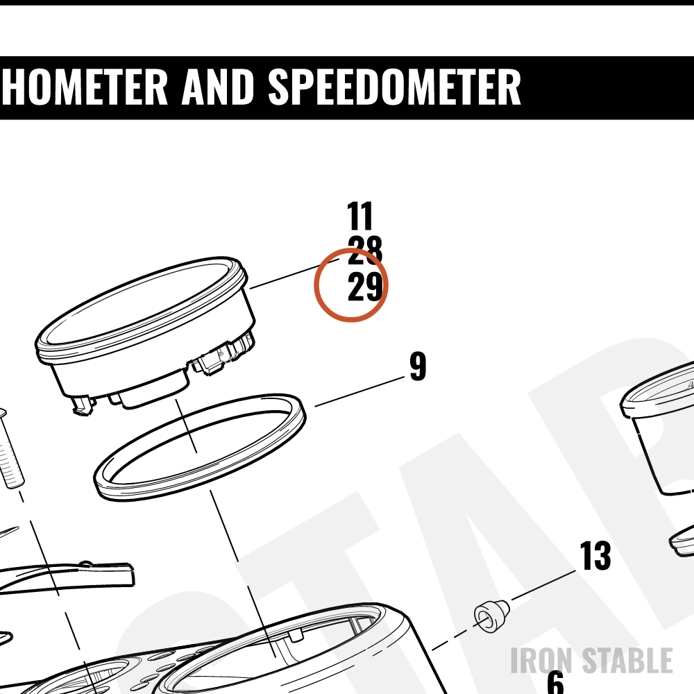 Harley-Davidson Speedo, 5-Dual, Calib/Alum
