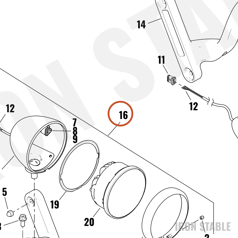 Harley-Davidson Headlite Assembly(Po)