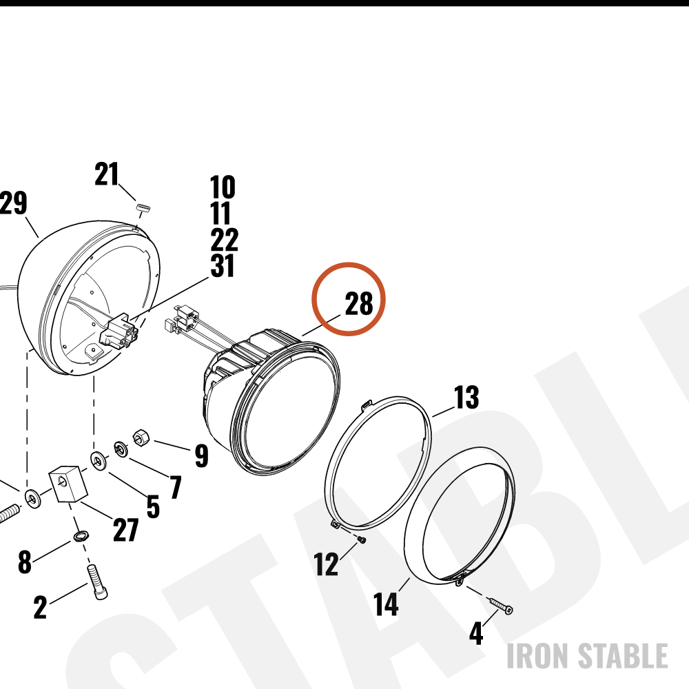 Harley-Davidson Hdlite, Rflctr Optcs, 7 Dia