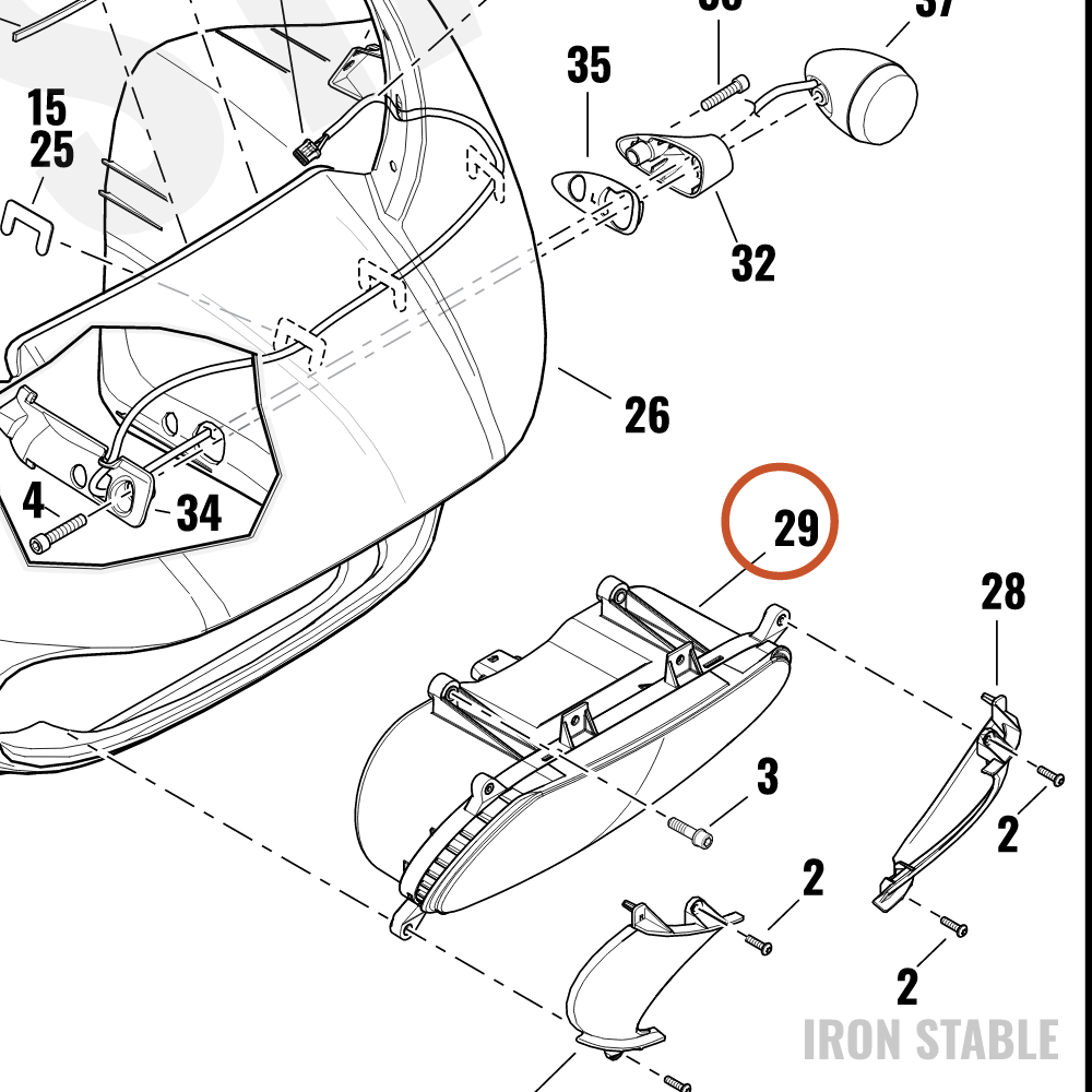 Harley-Davidson Headlamp, Led, Dom/Hdi, Reg 11
