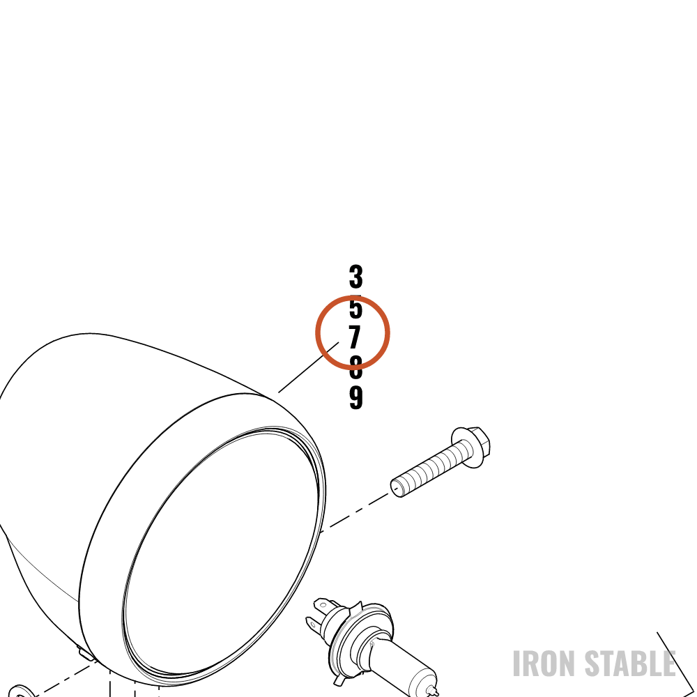 Harley-Davidson Headlight, Lamp Assembly