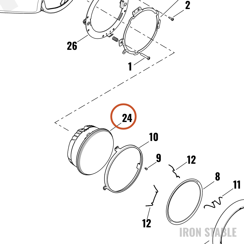 Harley-Davidson Headlight, Assembly, Led