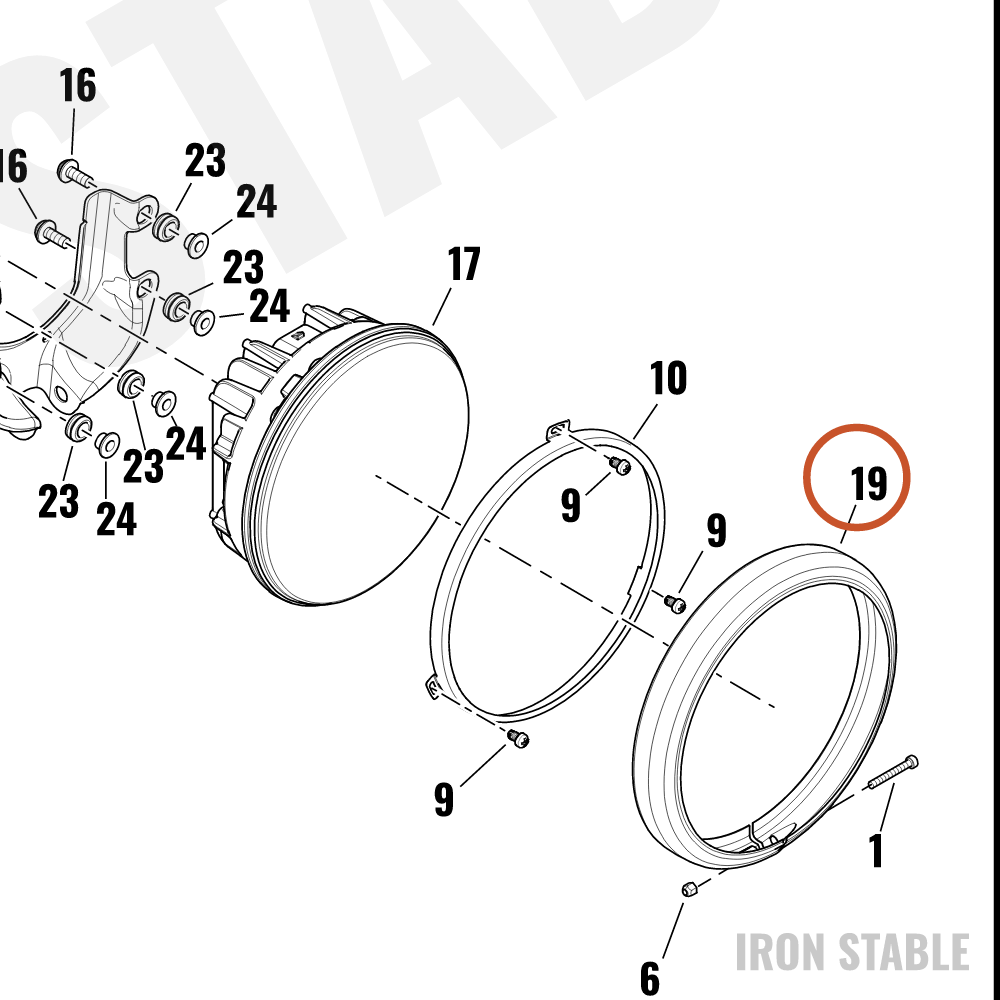 Harley-Davidson Hdlt Sub-Component, 7in Bucket Beze
