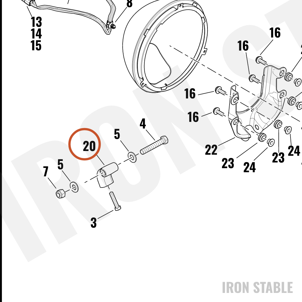Harley-Davidson Hdlt Sub-Component, 7in Bkt Mtn Blo