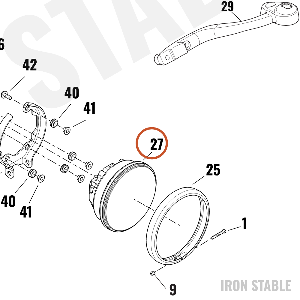 Harley-Davidson Headlight, 5-75in Rnd Refl Led,