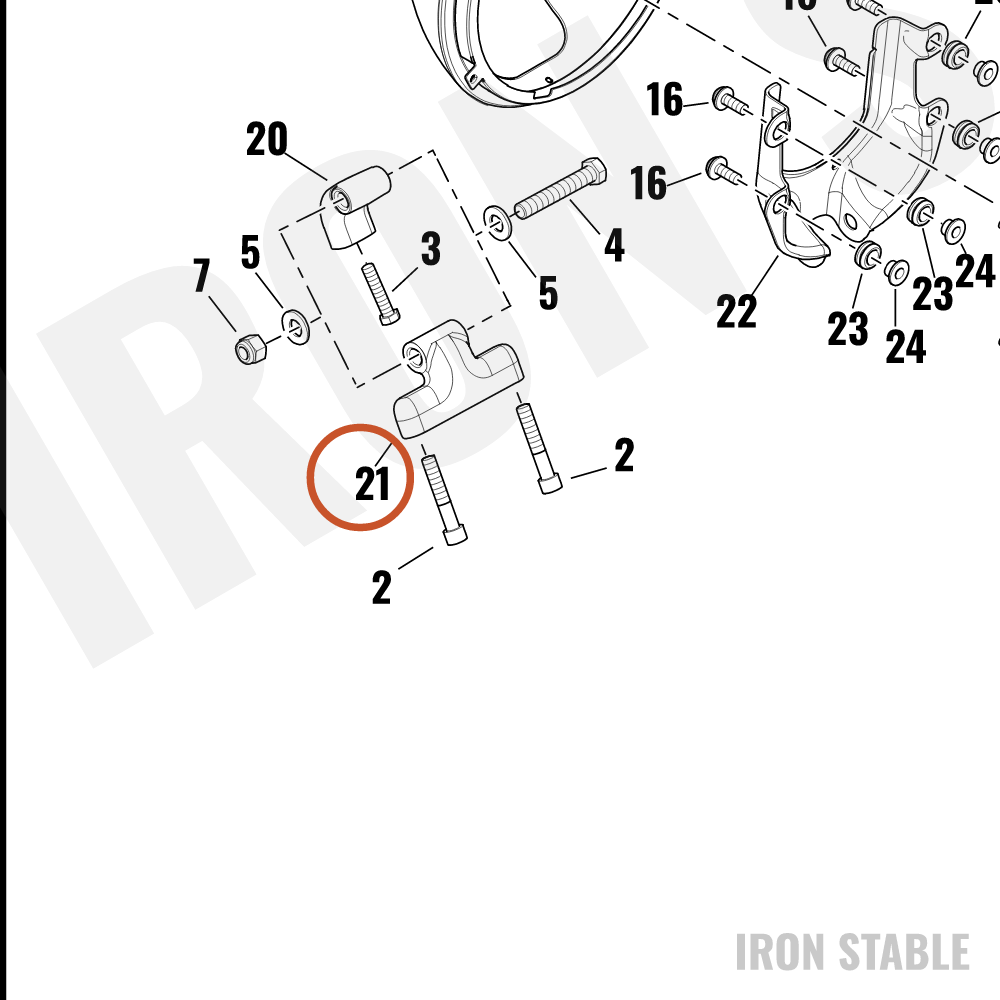 Harley-Davidson Hdlt Sub-Component, 7in Bkt Mtn Blo