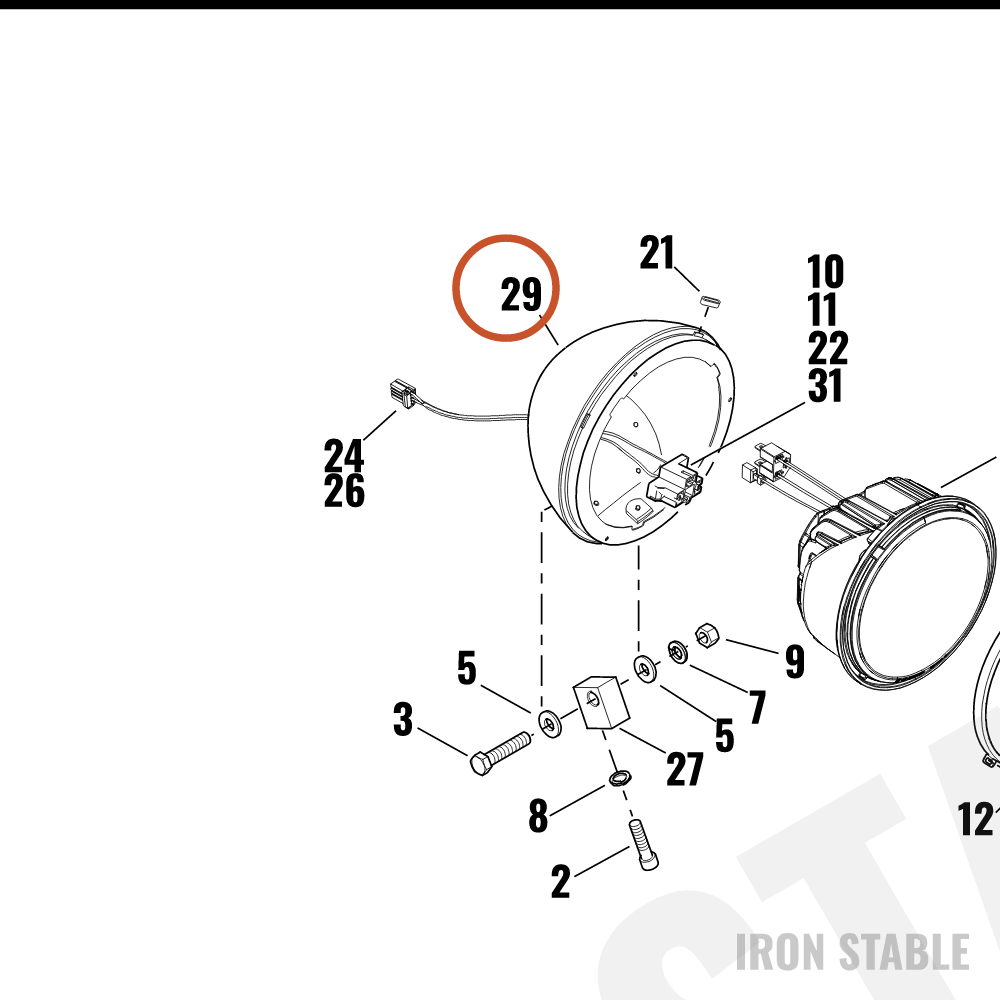 Harley-Davidson Hdlt Sub-Component, 7 In