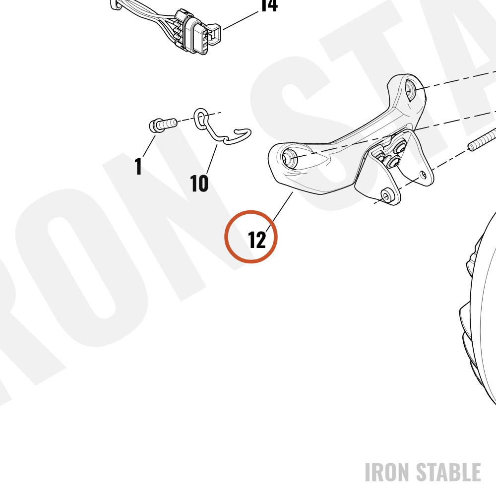 Harley-Davidson Bracket, Hdlt Sprt, Oblong Mounting