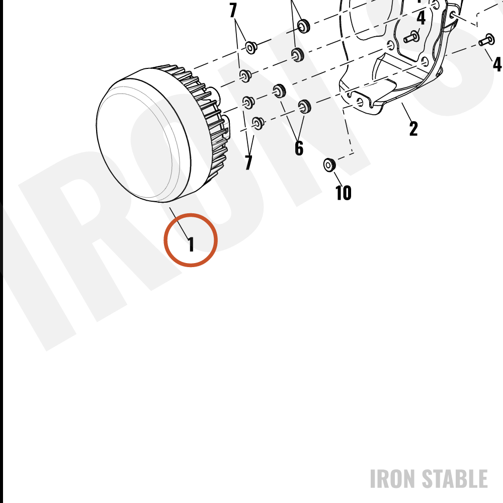 Harley-Davidson Headlight, Round Led Reflector,