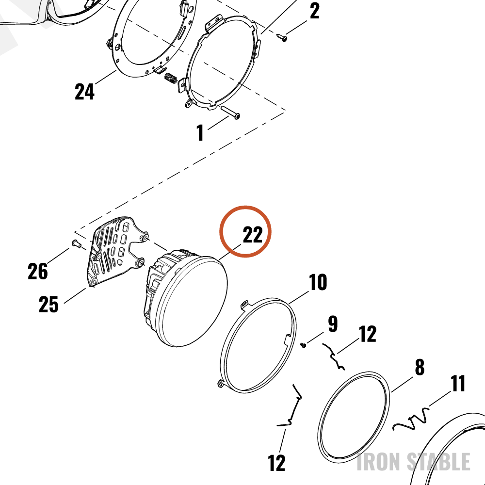 Harley-Davidson Kit, Hdlt, Assembly, Led, Dom/Hdi, Chrome