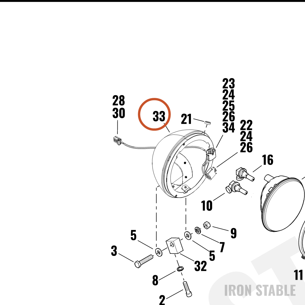 Harley-Davidson Bracket, Hdlt Sprt, Shell Assembly 7 In
