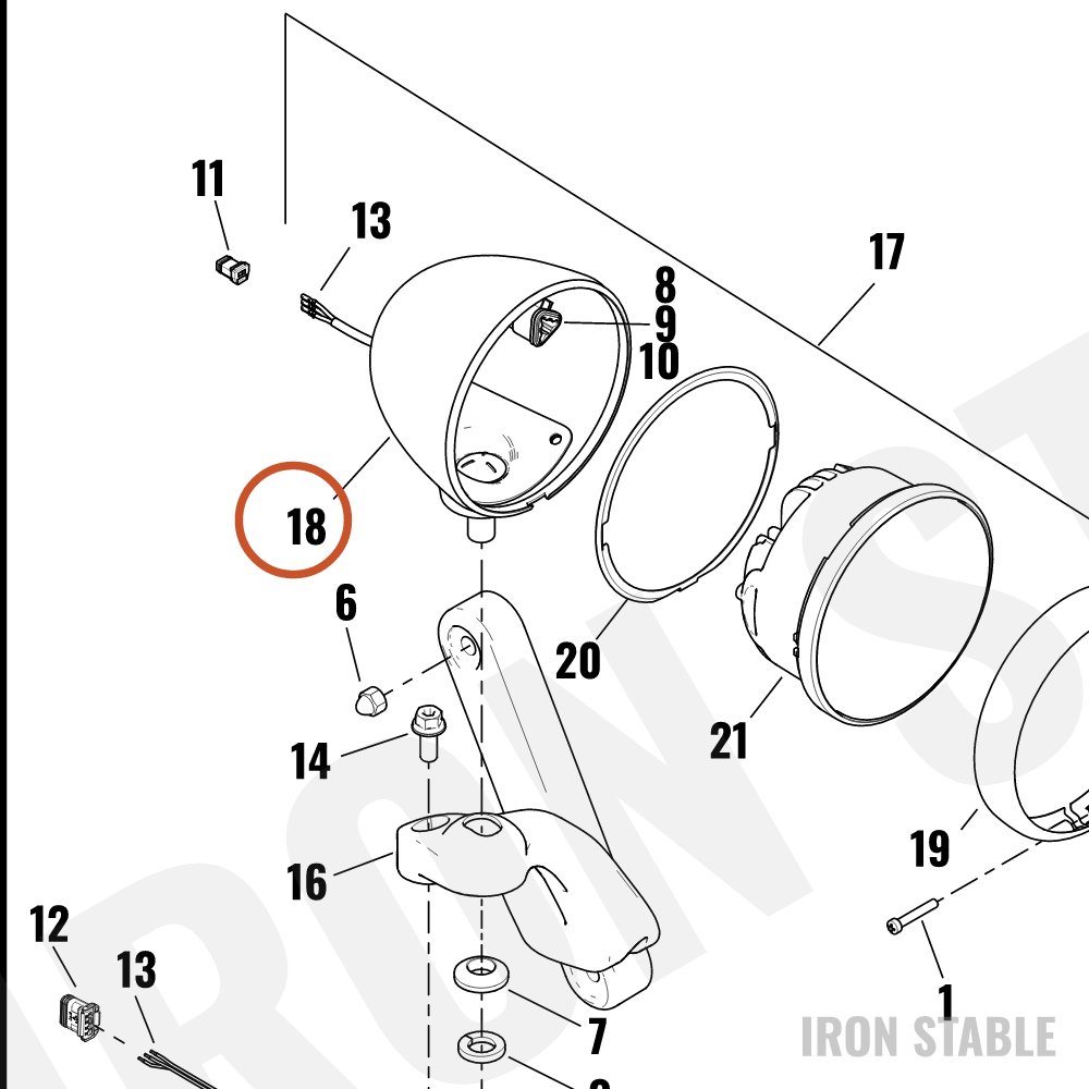 Harley-Davidson Hdlt Sub-Component, Hsg, Blk, Hdi