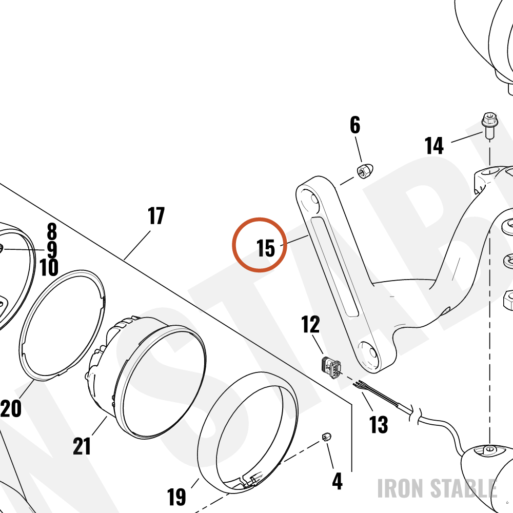 Harley-Davidson Bracket, Hdlt Sprt, Rh, Chrome, Hdi