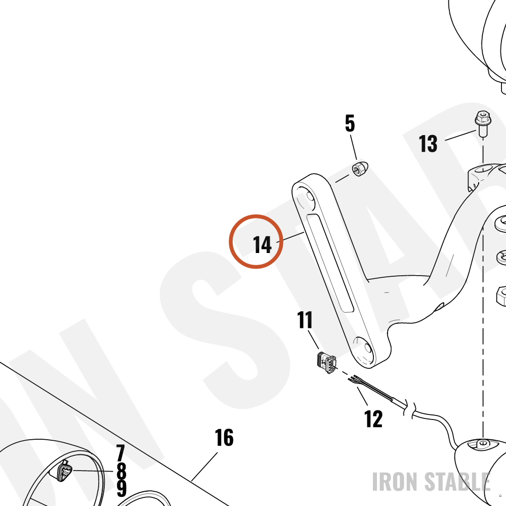 Harley-Davidson Bracket, Hdlt Sprt, Lh, Chrome, Hdi