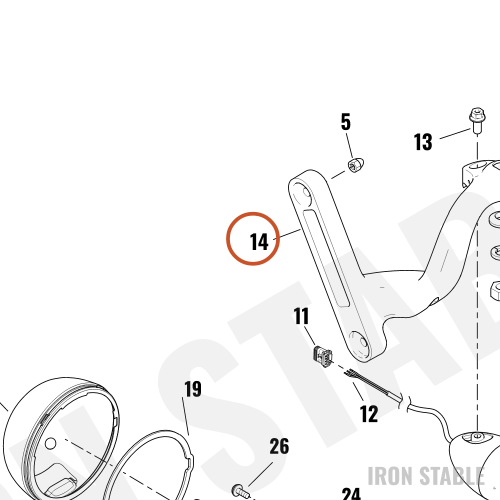 Harley-Davidson Bracket, Hdlt Sprt, Lh, Blk, Hdi