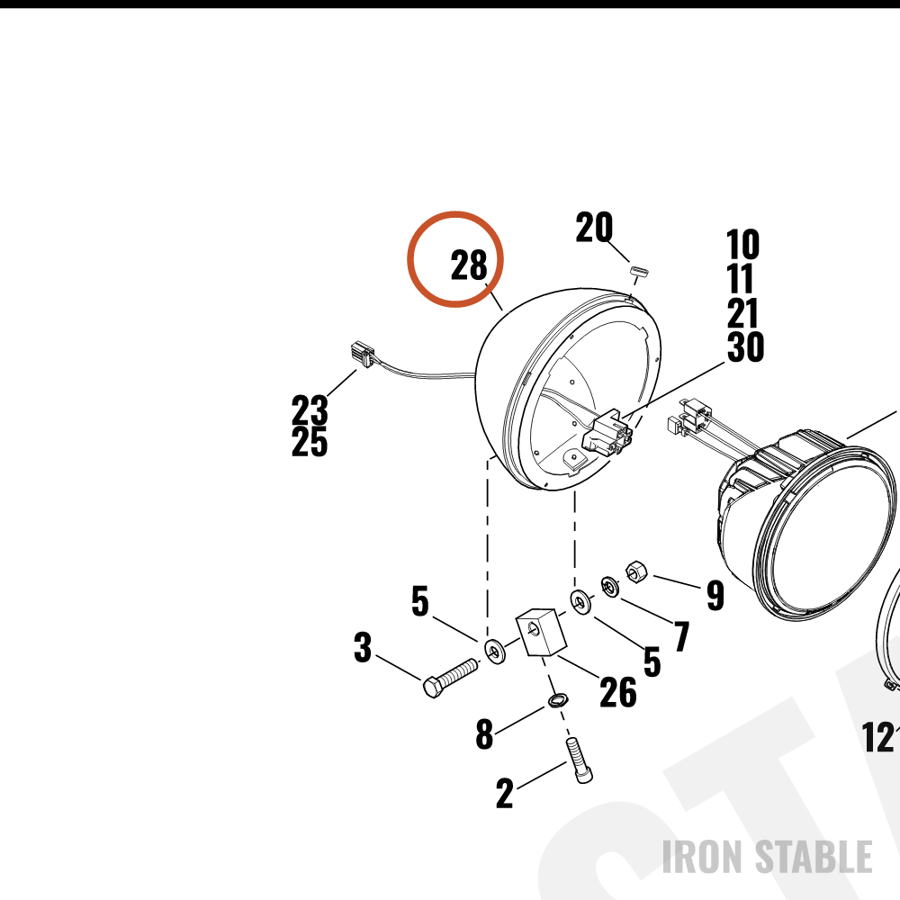 Harley-Davidson Hdlt Sub-Component, Shell, Assembly, 7in,