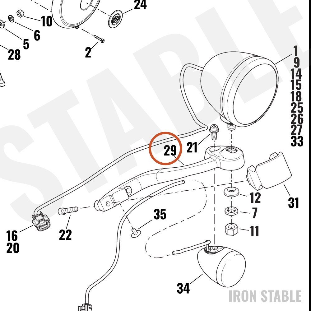 Harley-Davidson Bracket, Hdlt Sprt, Pos, Ts, Gblk, Lh