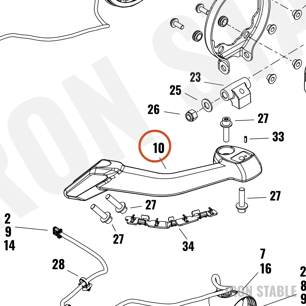 Harley-Davidson Bracket, Hdlt Sprt, Ts, Posn, Gblk, Lh