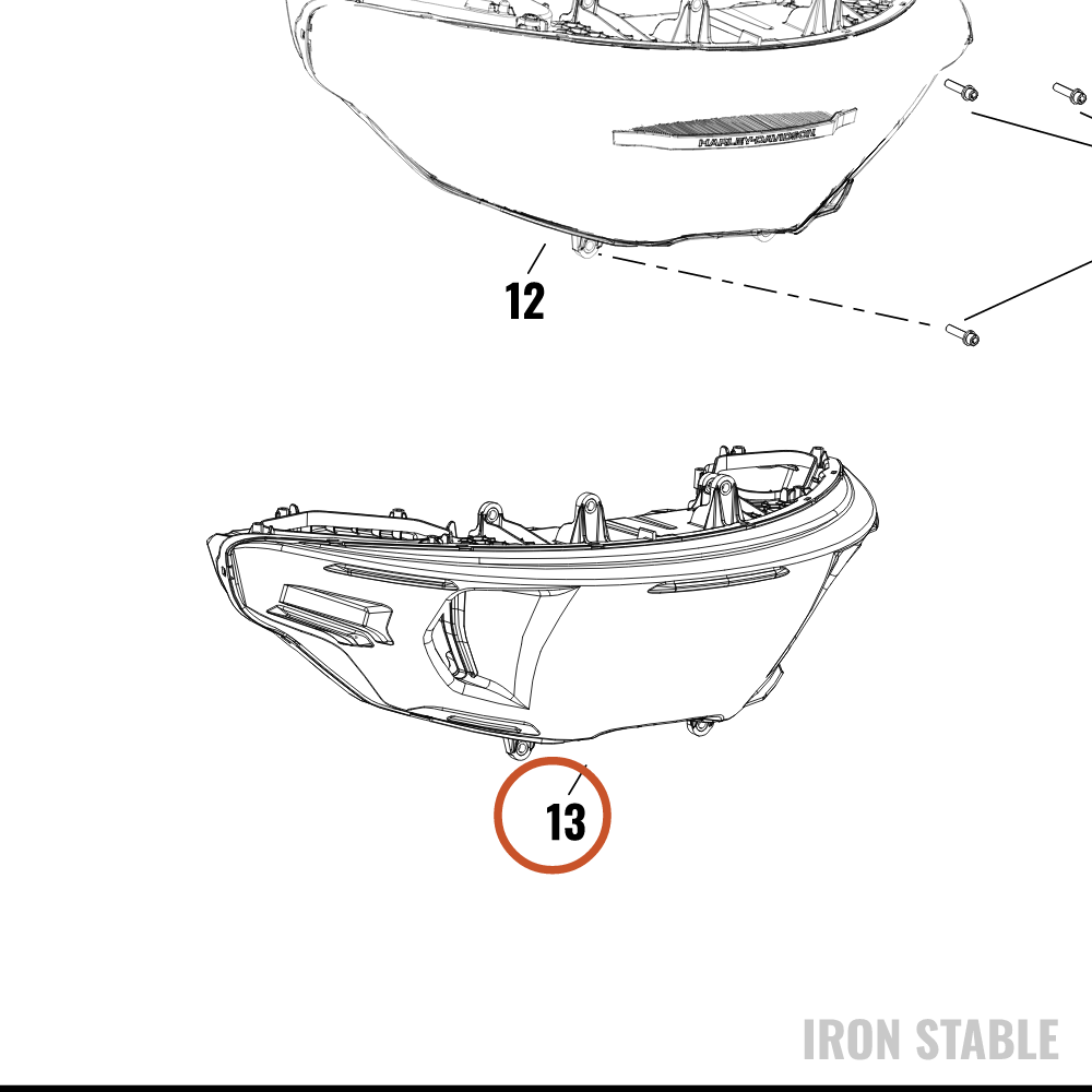 Harley-Davidson Headlight, Blank, Fltr