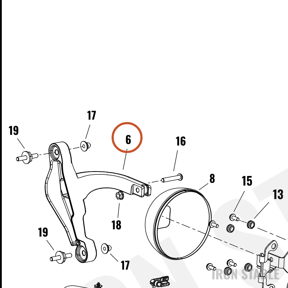 Harley-Davidson Bracket, Hdlt Sprt, Rh, Chrome, Hdi